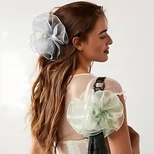 Free People Sonya Sheer Claw Clip Light Blue NWT